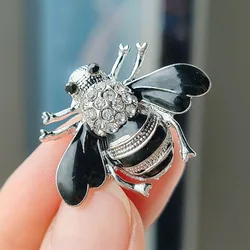 Colorful Inlaid Rhinestone Bee Insect Brooches For Women Unisex Trendy Enamel Lovely Bee Brooch Pin Clothes Party Luxury Jewelry