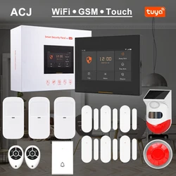 ACJ-Kits de sistema de alarma H501 para el hogar, seguridad antirrobo, 433MHz, WiFi, GSM, alarma inalámbrica, Tuya, SmartLife, Alexa, App de Control, Sensor de puerta