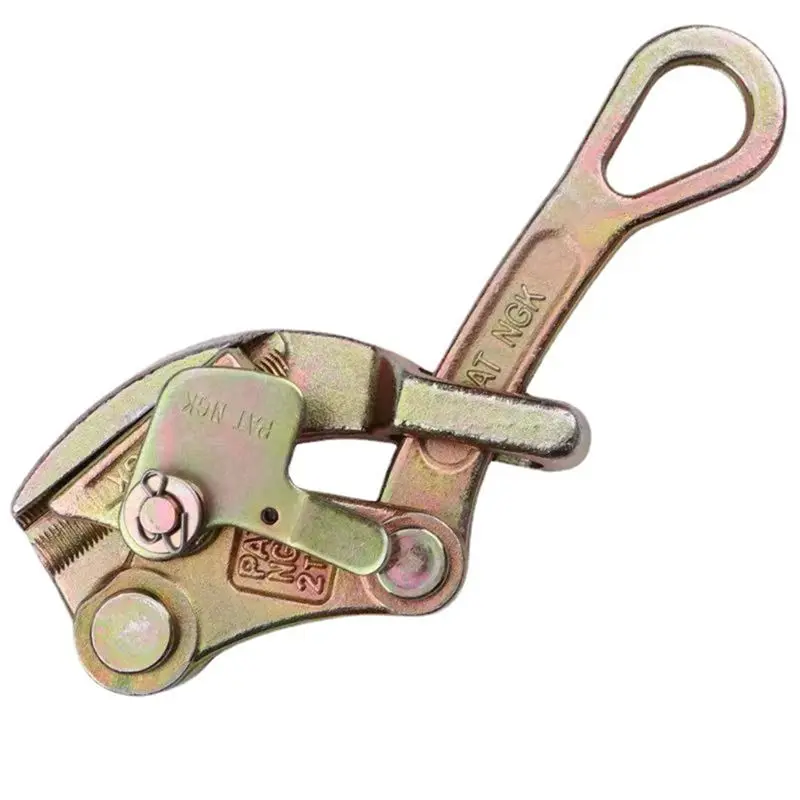 A44Z-2 Ton Wire Rope Jaw Clamp Electricity Cable Grip Pulling Non-Slip Mini Tightening Multifunctional Tool Carbon Steel