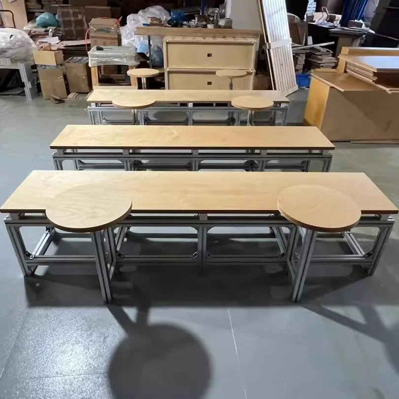 Ocean Board Cafe Commercial Milk Tea Shop Dessert Shop Negotiation Table and Chair Combination Round Table Square Table and Chai