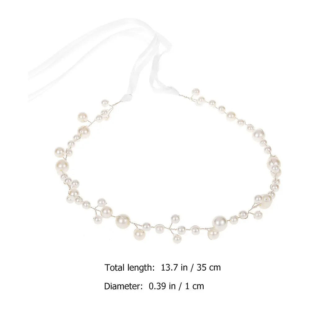 Pearls Headband Elegant Bridal Hairband Wedding Headdress Pearl Hair Decor Women Accessories Simulation Pearl Hairband