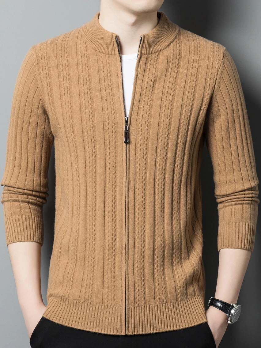 Mens Winter Cardigan zipper Sweater Male Knitted  thick Winter Korean Style Fashion Casual Knitted men Sweatercoats