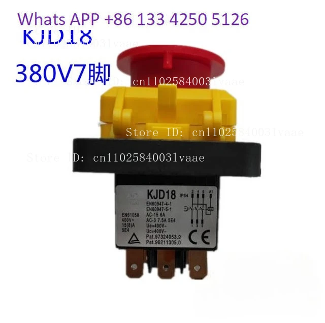 kjd18-7ピン防水電磁プッシュボタンスイッチ、船舶、ボート、研削盤用緊急停止スイッチ