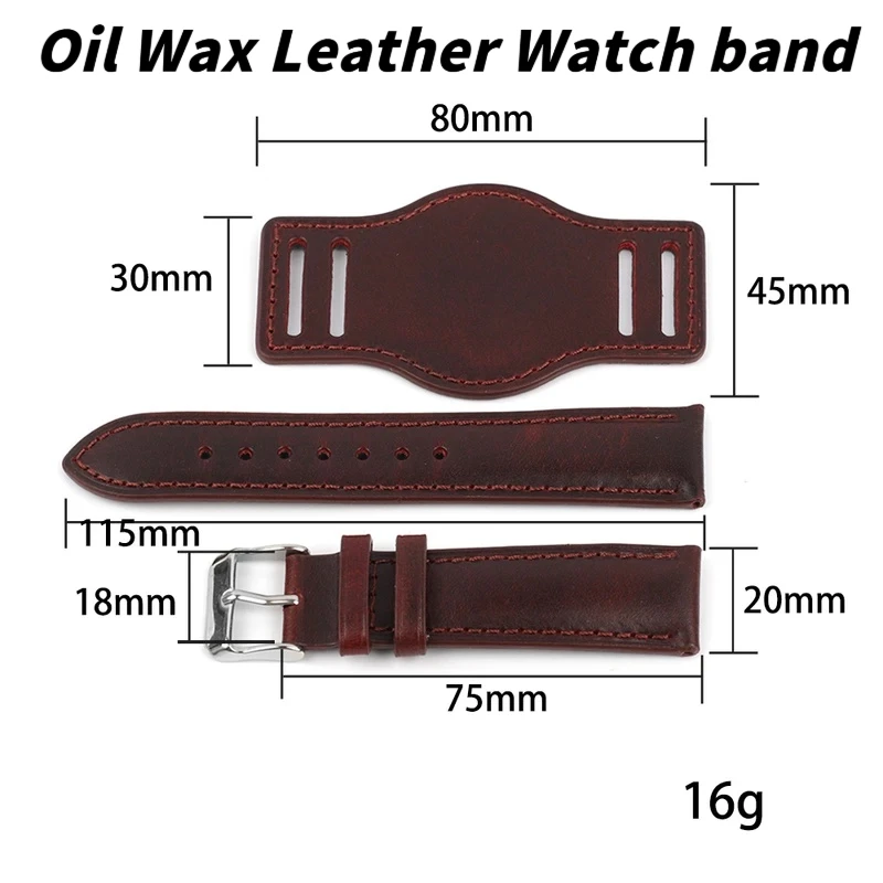 النفط الشمع الجلود حزام (استيك) ساعة معصمه مع حصيرة اليدوية جلد طبيعي ساعة اكسسوارات 18 مللي متر 19 مللي متر 20 مللي متر 21 مللي متر 22 مللي متر حزام ساعة اليد