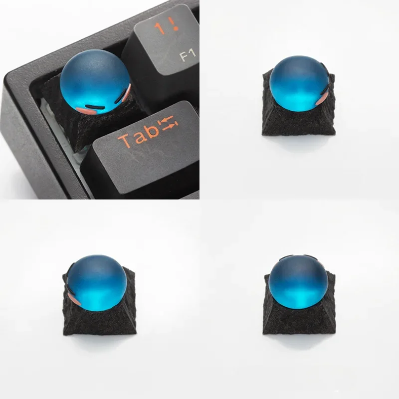 Cute Slime Artisan KeyCap Custom Handmade Resin Keyboard Cap Rimuru Tempest Anime Key Cap for Mechanical Keyboard Accessories