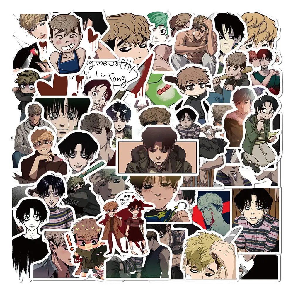 50Pieces Korean Comic Book Killing Stalking Sha Lu Gen Zong Card Sticker Hand Account Seld-Stickers