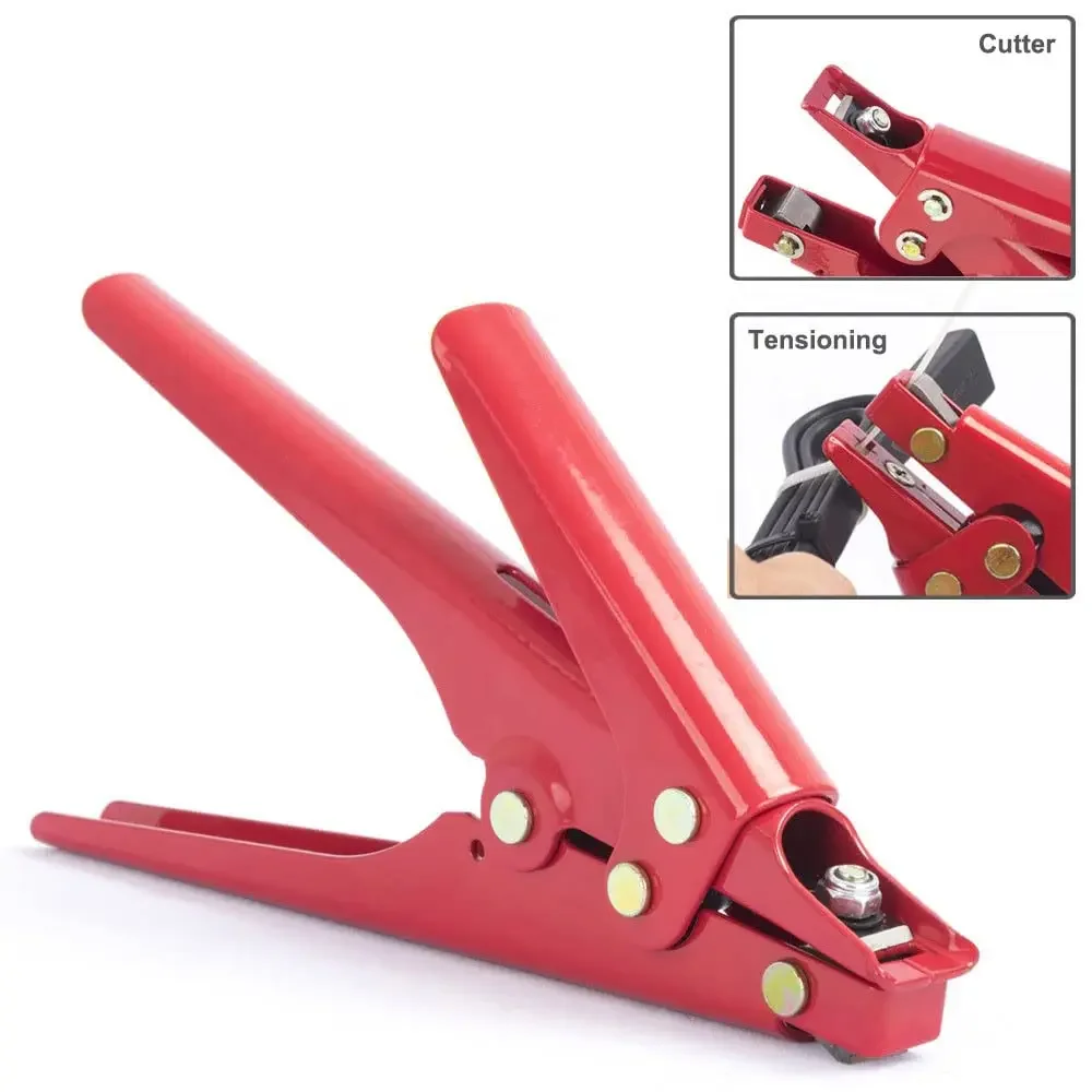 Width 2.4-9mm Zip Tie Tool and Tensioning and Cutting Tool for Plastic or Nylon Cable Tie Zip Tie Pliers with Adjustable Tension