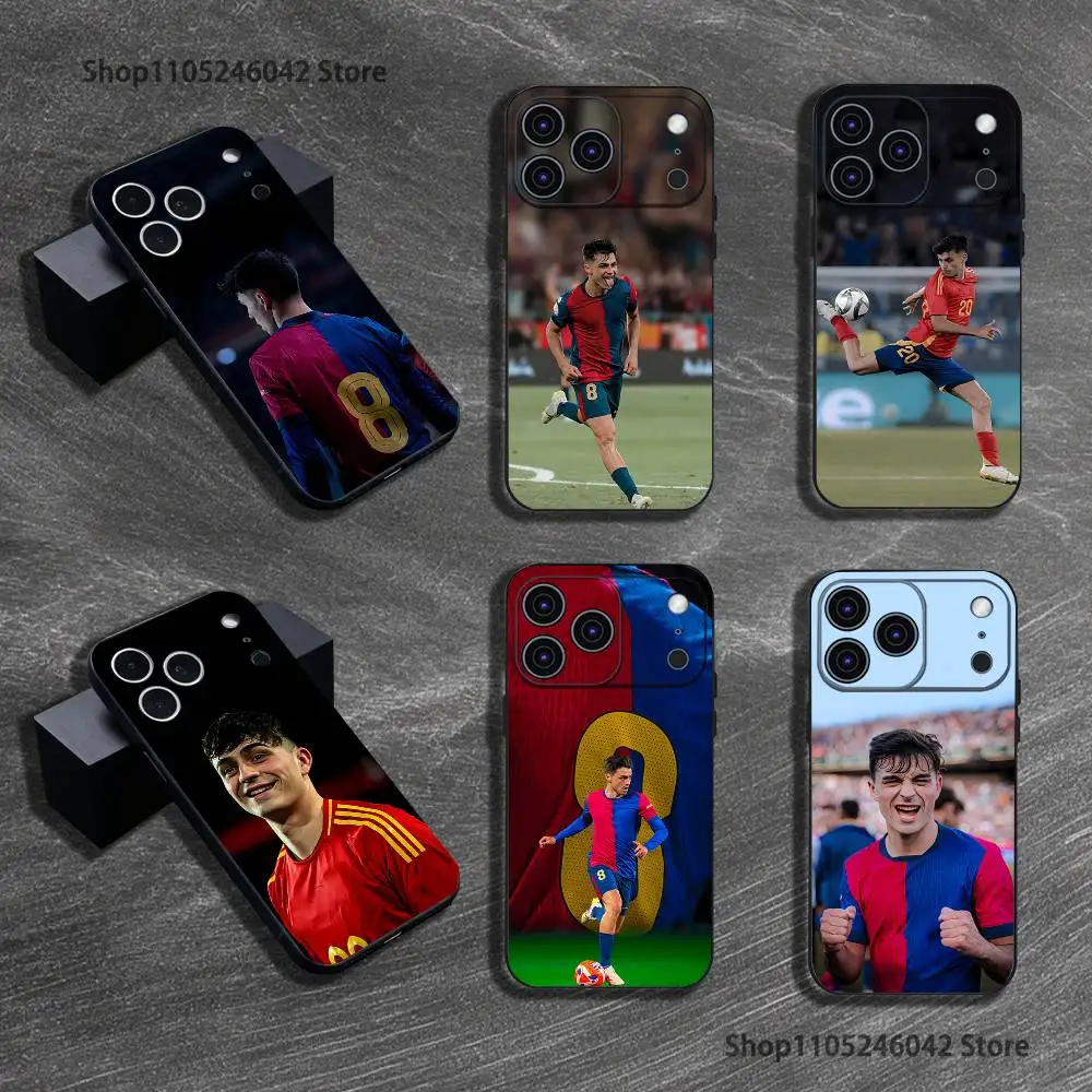 

Football Cool P-PedriS-S Black Soft Cover Phone Case For iPhone 17,16,15,14,13,12,11,Pro,XS,Max,XR,Plus,E,SE4,Mini