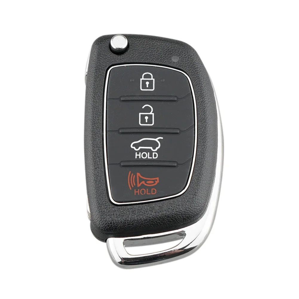 

4 Buttons Remote Key Fob Cover Black Keyless Entry Shell Remote Flip Key Fob Case for Hyundai Tucson Santa Fe IX45 Sonata I40