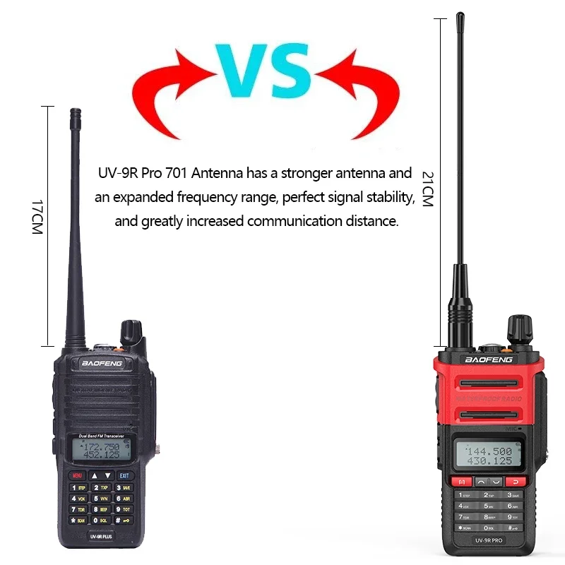 2PCS Baofeng UV-9R PRO  Waterproof Dual Band 136-174/400-520MHz Ham Radio Upgraded Of UV9R Walkie Talkie Long Range UV-XR