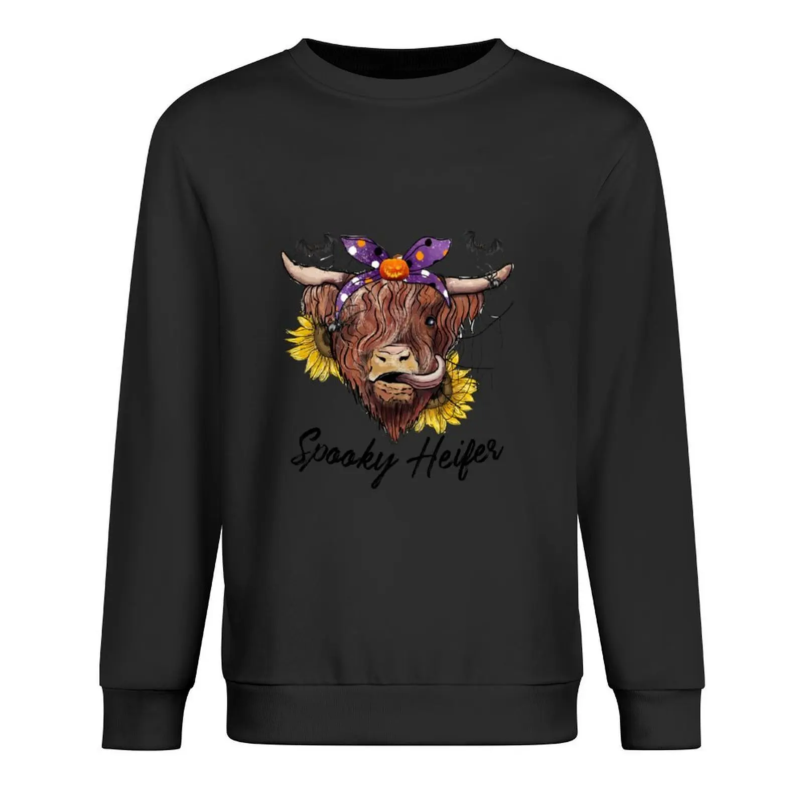 

Leopard Halloween Highland Cow Pumpkin Spooky Heifer Pullover tracksuit men autumn clothes men's clothes autumn new sweatshirts