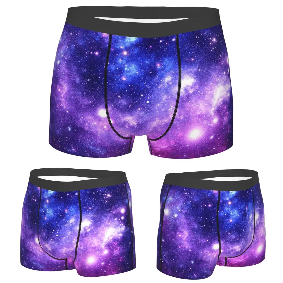 

Boxer Underpants Shorts Purple Blue Galaxy Nebula Panties Men Ventilate Underwear for Homme Man Boyfriend Gift