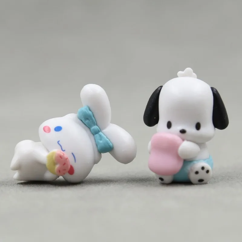 5 pçs sanrio mini bonecas brinquedo olá kitty kuromi minha melodia pochacco cinnamoroll anime figura decoração modelo presente de aniversário para criança
