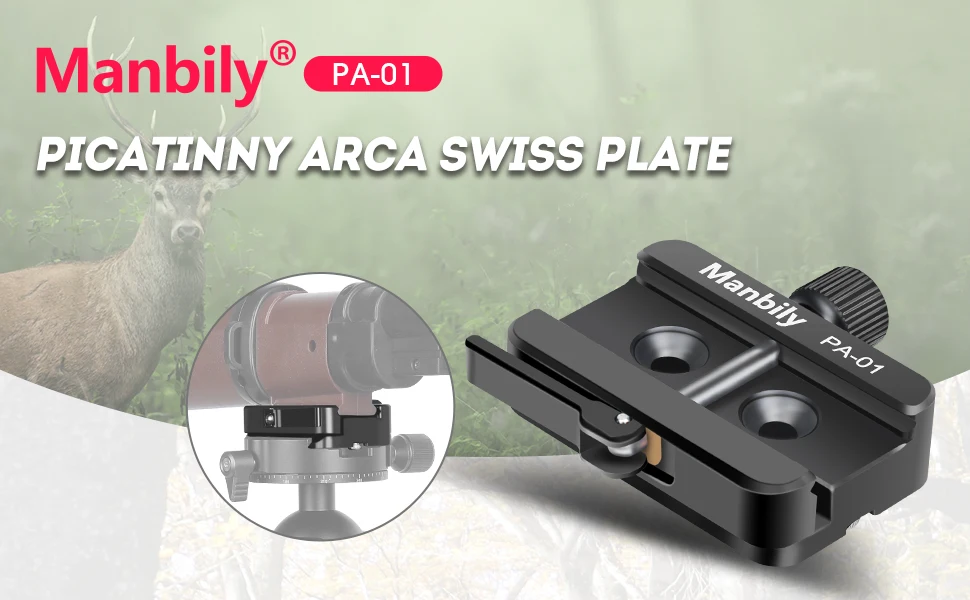 Manbily Picatinny Arca Adapter Schnellwechselplatte PA-01 Arca-Swiss Halterung für Stativ – Detail 1