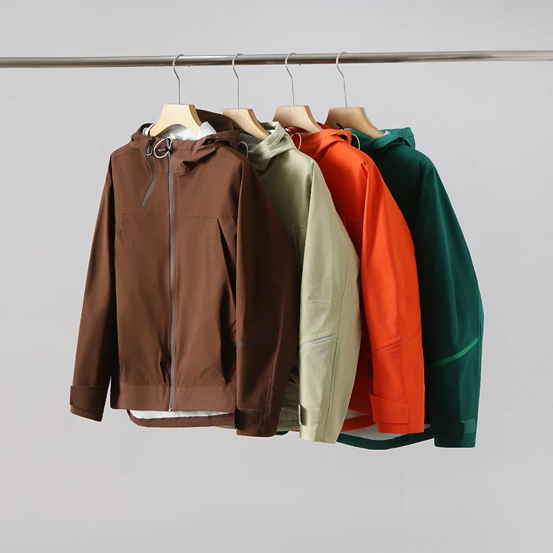 

3D Tailored Waterproof Softell Jaet Men's Outdoor Casual Sle Spring Autumn Seasonal Windproof Fce Lined Hooded Coat