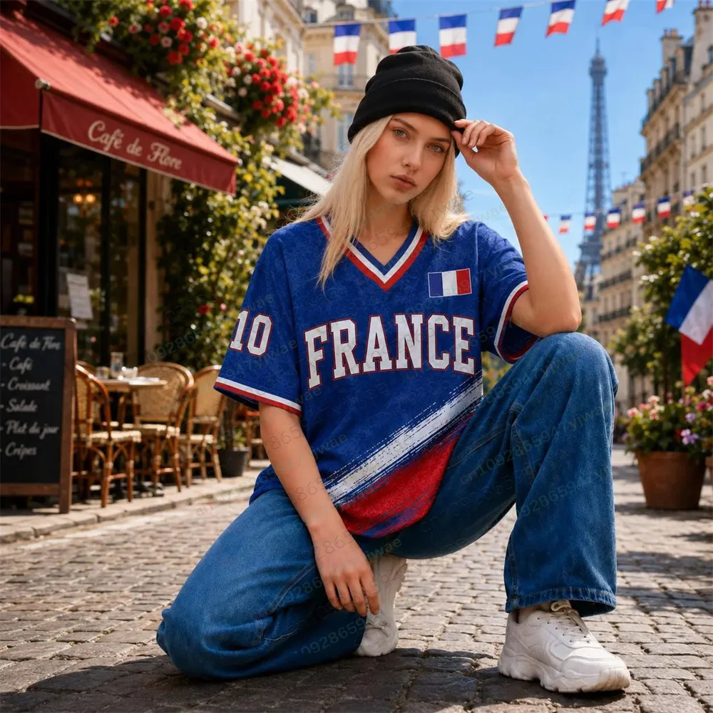 2026 France Soccer Jersey Fan Edition No.10 Football Shirt Breathable Quick Drying Sportswear Summer Men Women T-Shirt