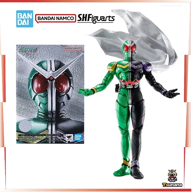 

Bandai Genuine Masked Rider Model Kit Anime Figures SHF Kamen Rider W Fuuto PI Action Figure Collection Model for Toys Gifts