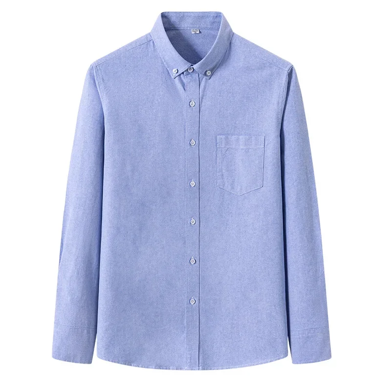 LIBIELIY 100% Pure Cotton Oxford Spun Long Sleeved Shirt For Men's Business And Leisure, All Cotton Men's Top, Men's Shirt