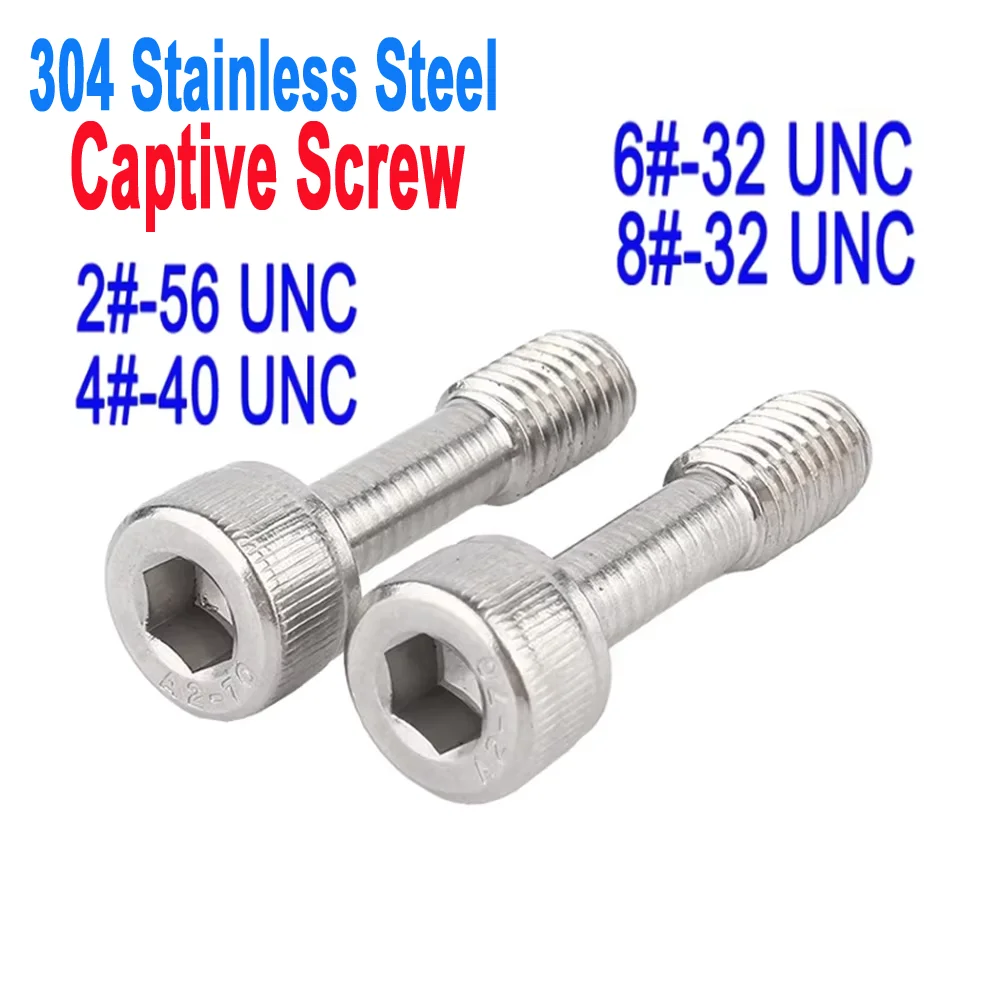 2# 4# 6# 8# UNC Thread Captive Screws – Anti-Loosening SUS304 Stainless Steel, DIN912, Hex Socket Cap Head