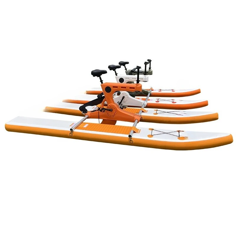 

Three-person water bike floating surfboard pontoon inflatable water bike