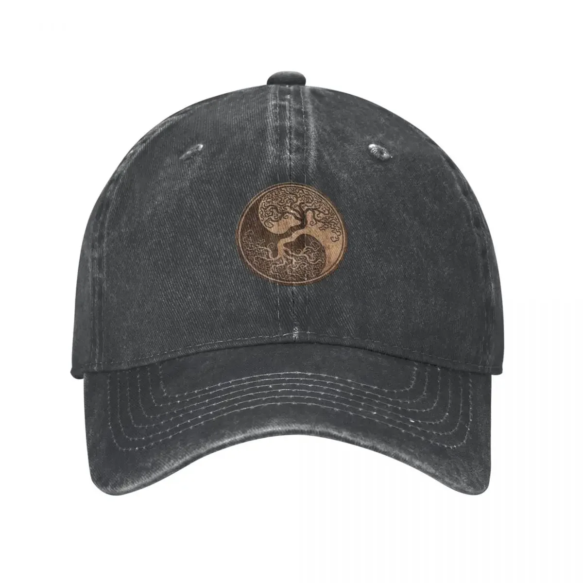 Rough Wood Grain Effect Tree of Life Yin Yang Cowboy Hat birthday |-F-| Men's Luxury Women's