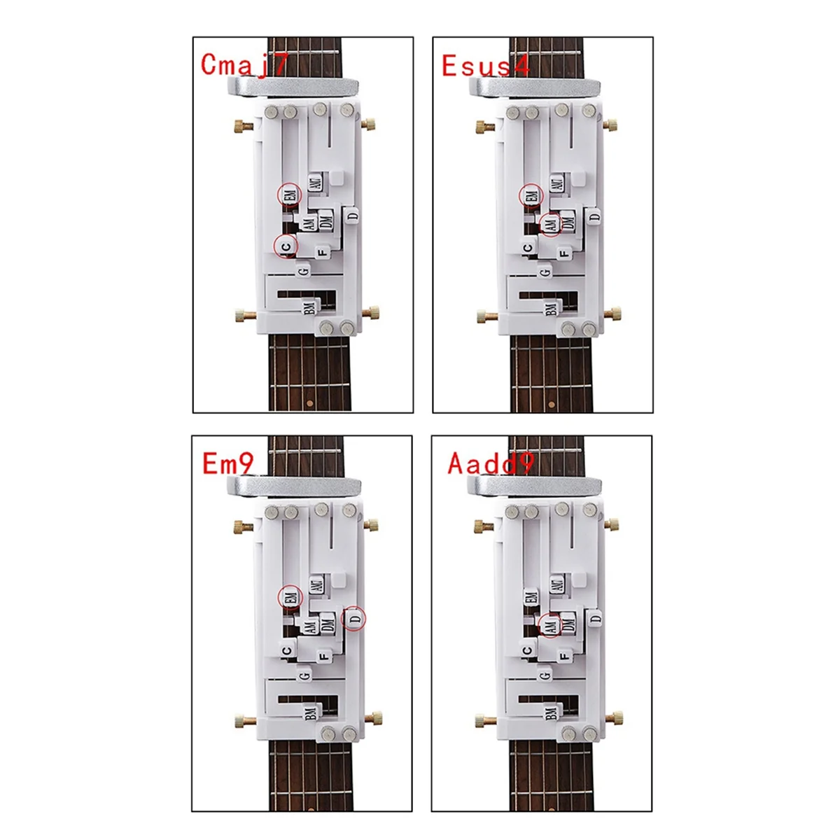 Guitar Folk Cl ical Chord  ist One-Key Chord Device Button Key-Press Automatic  ist for Kids Beginners White