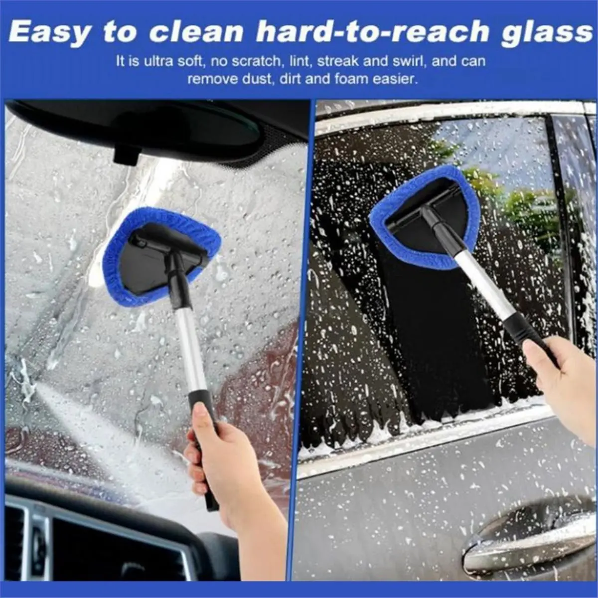 Windshield Cleaner Tool, Car Window Cleaning Wash Kit,Glass Wiper Kit for Cleaning Car Window and Similar Glass Surfaces