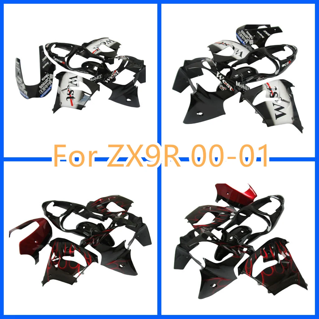 For Kawasaki ZX9R 2000 2001 00 01 ZX-9R ZX 9R Motorcycle Fairing Kits High Grade ABS Street Sport Body Repair Aftermarket Parts