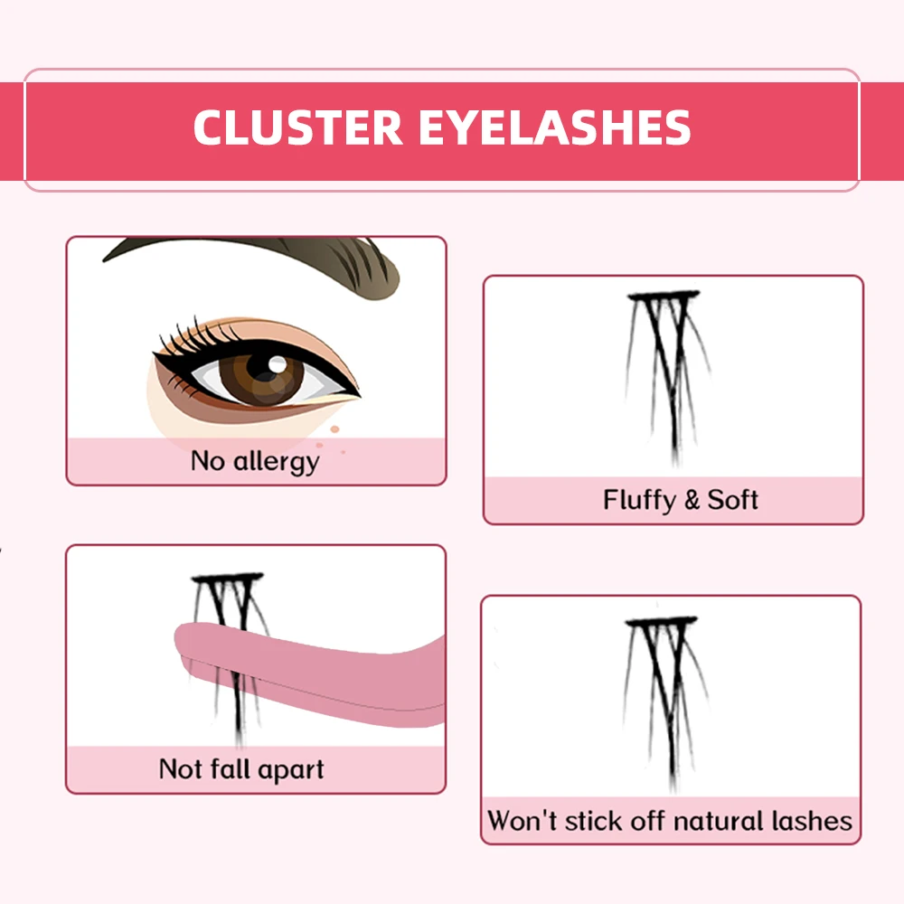Yelix Ciglia inferiori inferiori Ciglia finte Ciglia a grappolo Ciglia artificiali 0,07 mm C Curl sotto le ciglia