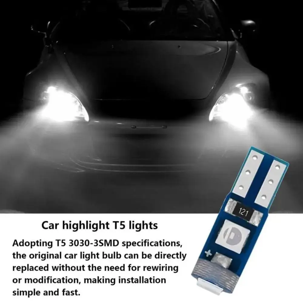 Lâmpada de instrumento automático LED super brilhante aquecimento luz do painel do carro 3-SMD 12V luz indicadora de cunha