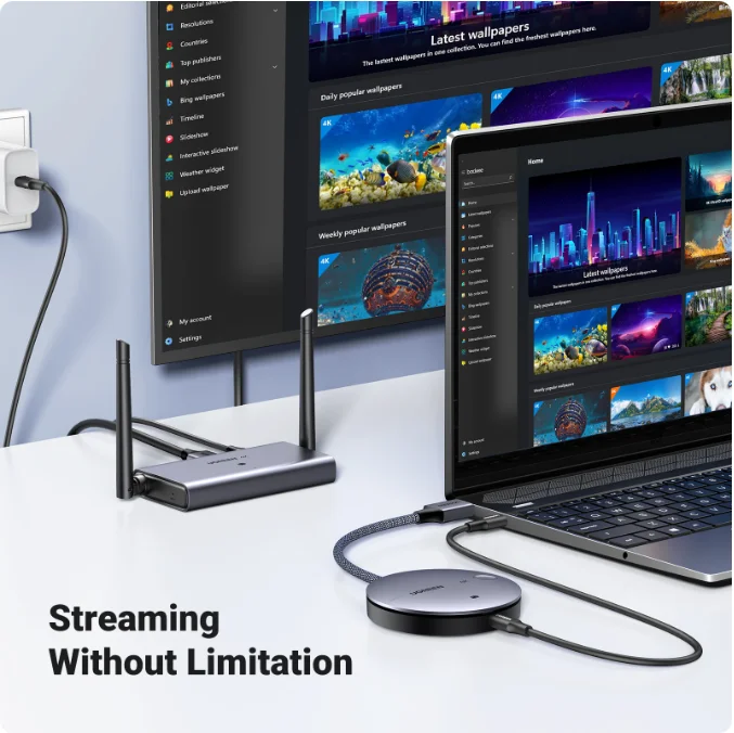 UGREEN Wireless HDMI Extender 4K Video Transmitter & Receiver Kit 5G 50M Transmits Display Adapter Dongle for TV PC PS5