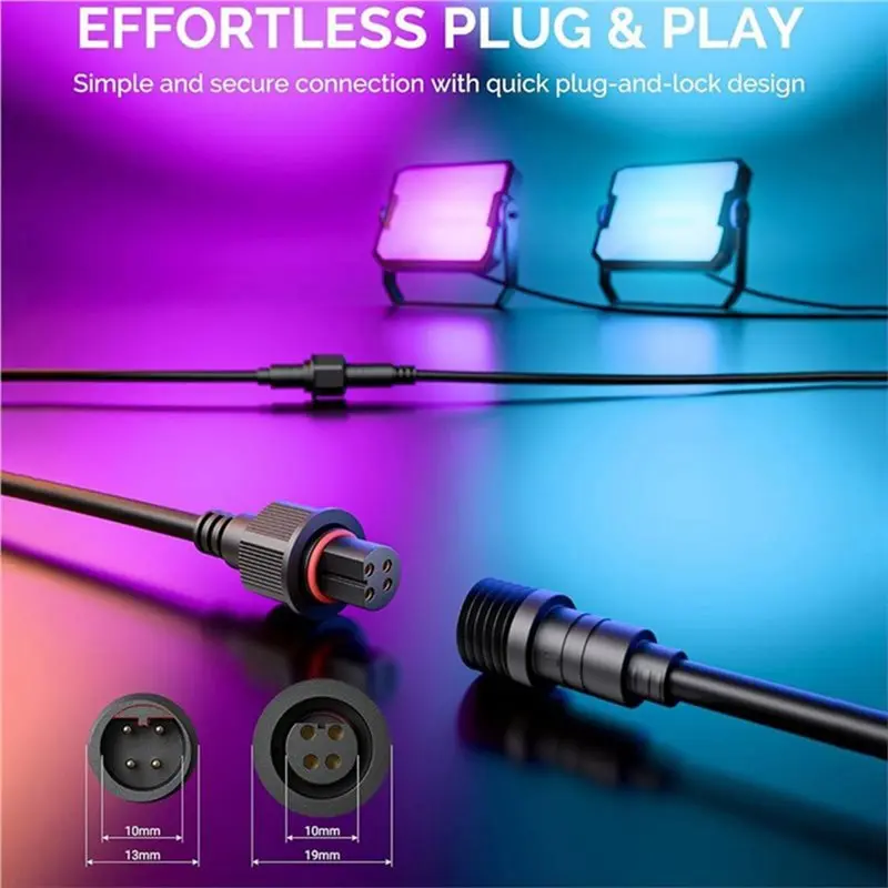 B08B-Extension Cable For Govee Cable For Govee Outdoor Flood Light Waterproof 4Pin Extension Cable
