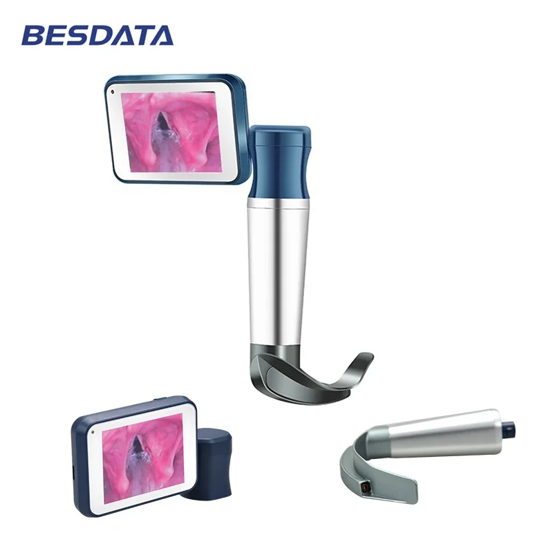 Portable reusable video laryngoscope with 3 inch LCD display direct laryngoscopy intubation for hospital