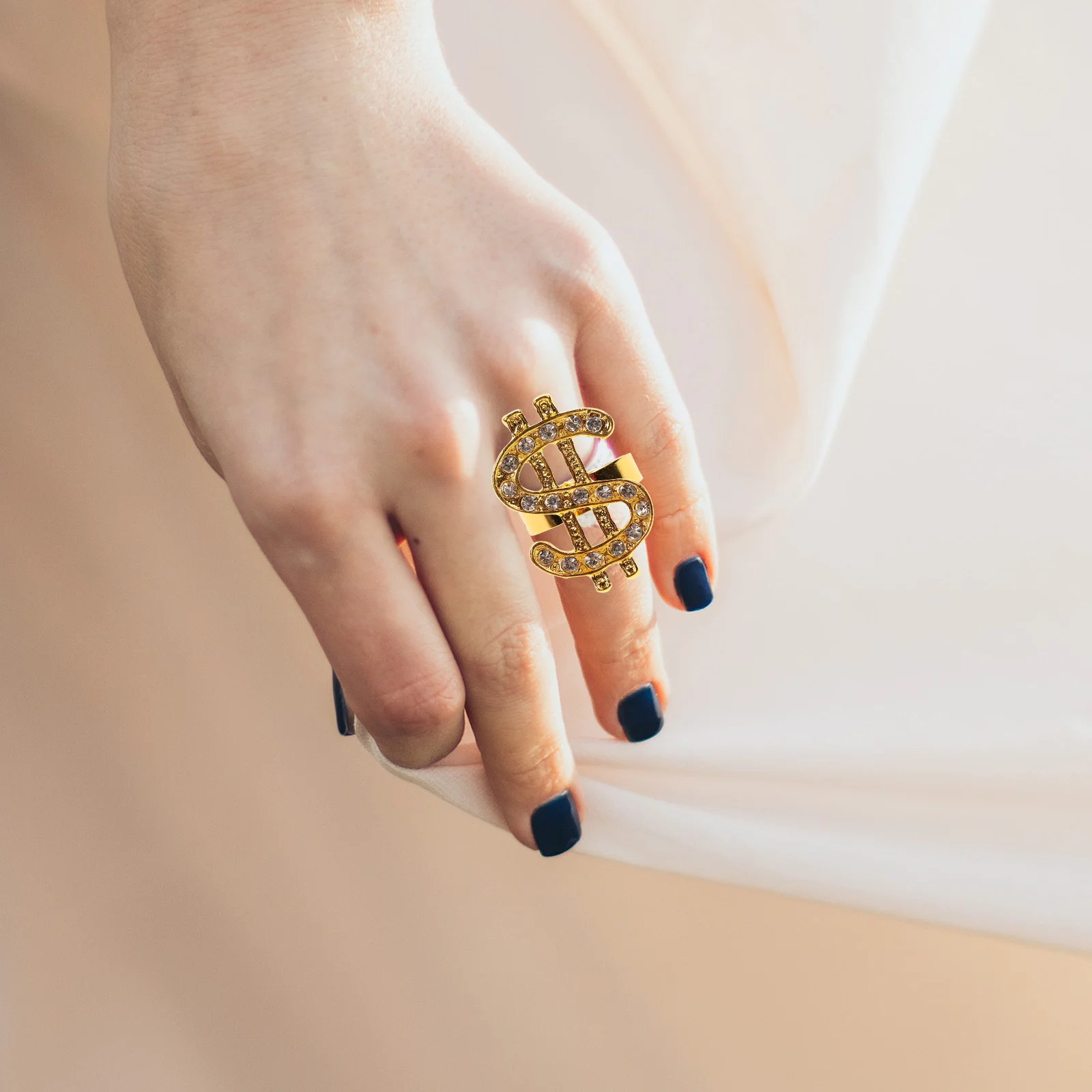 

3Pcs Alloy Ring Set Delicate Finger Rings Open Design Shiny Fashion Rings for Party Performance Shaped Ring