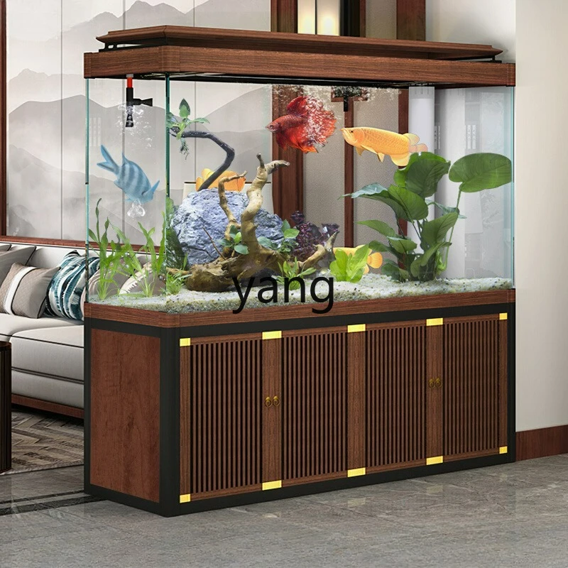 

LTT living room large aquarium screen partition cabinet entrance bottom filter water-free fish tank