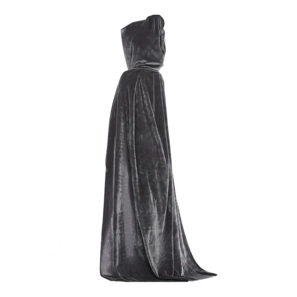 Halloween Witch Hooded Cape com capuz para crianças, traje de cosplay unisex, desempenho de palco até o chão