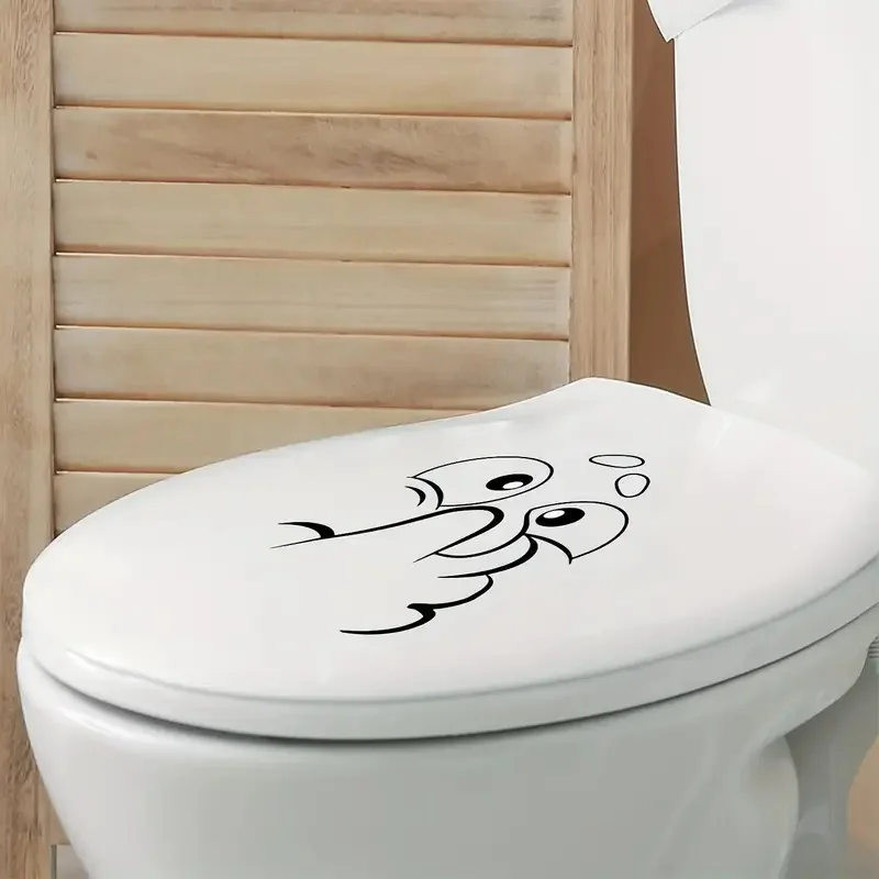 Funny Toilet Stickers, Bright Bathroom for Home Decoration, Vinyl Animal Decals, Art Wall Paper, Poster
