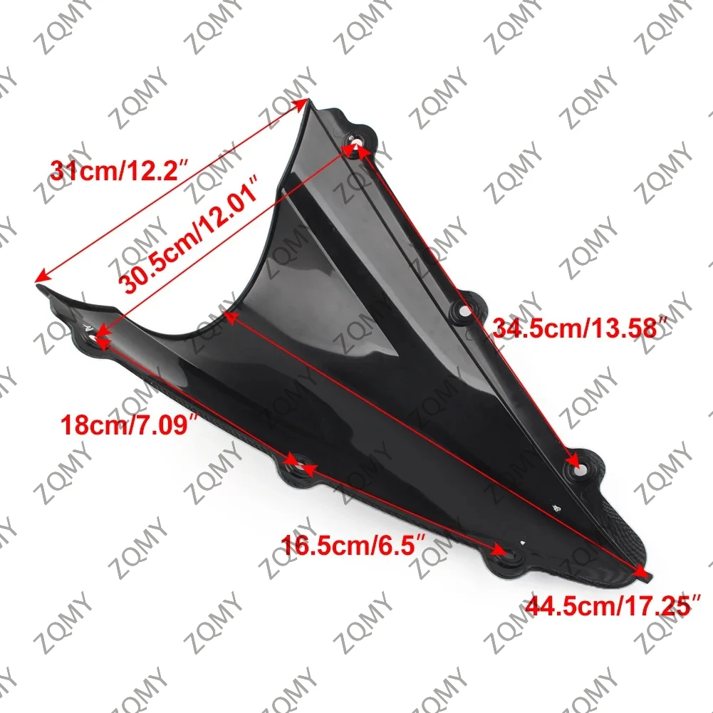 R1 2004–2006 Motorrad ABS Windschutzscheibe Windschutzscheibe Double Bubble Wind für Yamaha YZF R1 2004 2005 2006, Kohlefasermuster