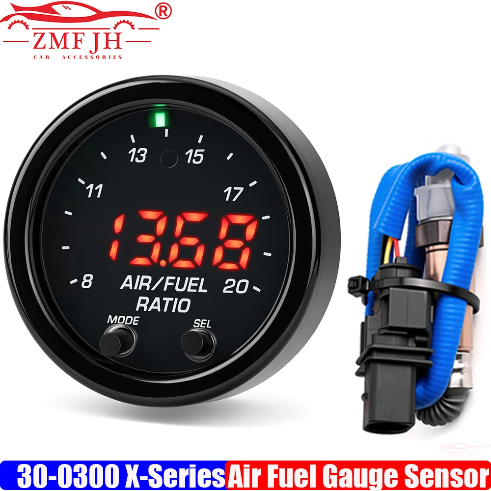 30-0300 X-Series Wideband O2 Air Fuel Ratio Gauge Kit LSU 4.9 0258017025 Oxygen Sensor AFR Sensor Controller Gauge AFR Digital