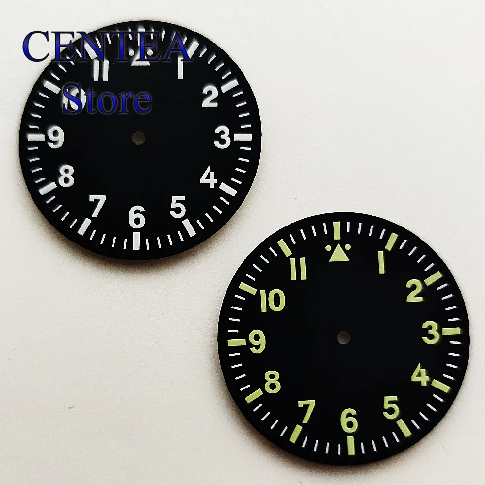 Циферблат RICHUS 35,5 мм, черный, зеленый, светящийся стерильный циферблат, подходит для механизма NH35 NH35A ETA2824 2836 Miyota8205 8215 821A DG2813 3804