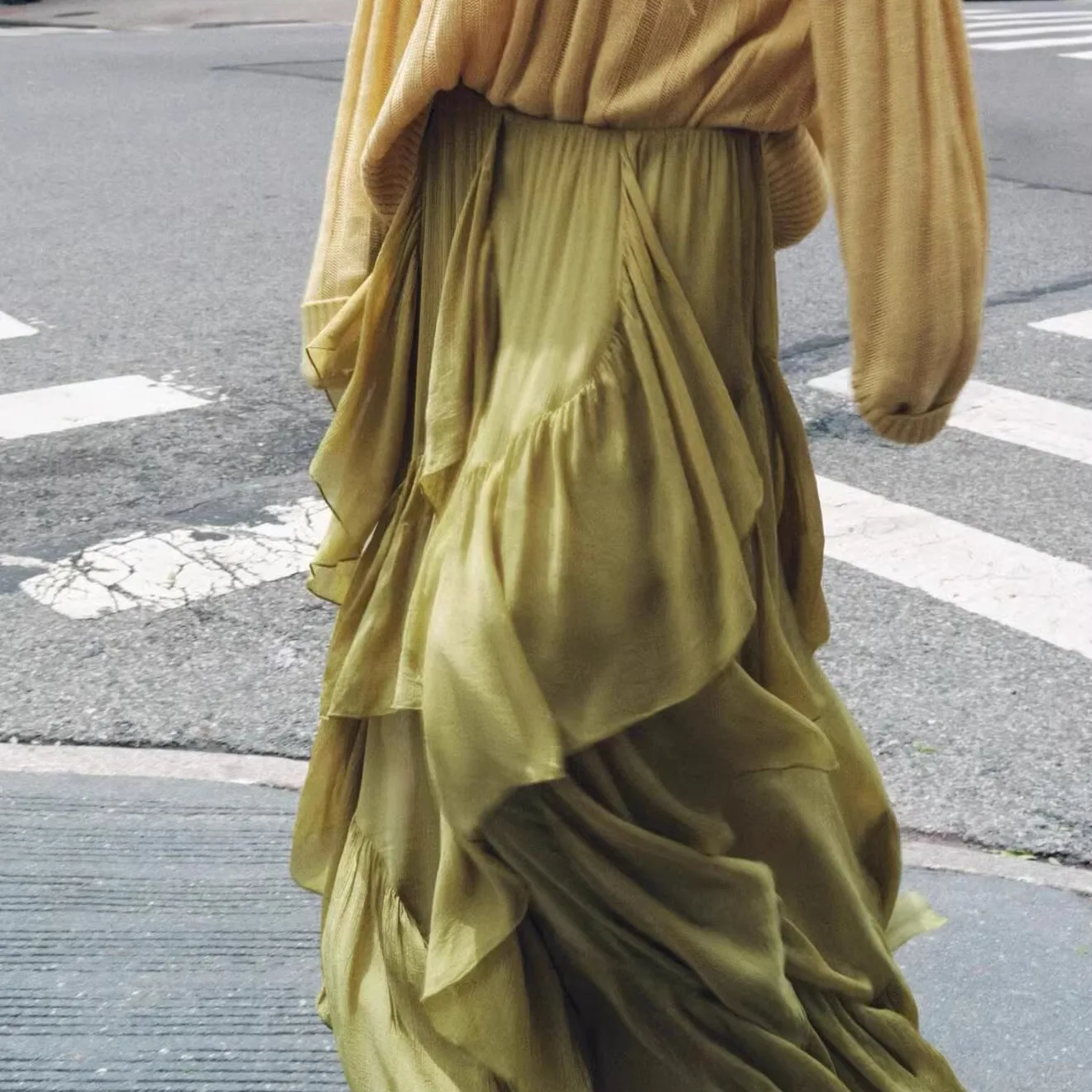 

s' Pure Desire Lazy Sle Pleated Chiffon ter Ne Skirt High Waist A-Line Skirt for Young Ladies Casual Wear