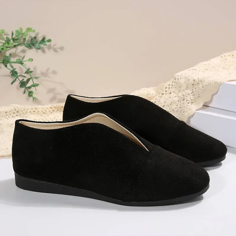 Zapatos Planos de gamuza para mujer، zapatos غير الرسمية poco dybos a la moda، acogedoras para caminar para otoño mujer