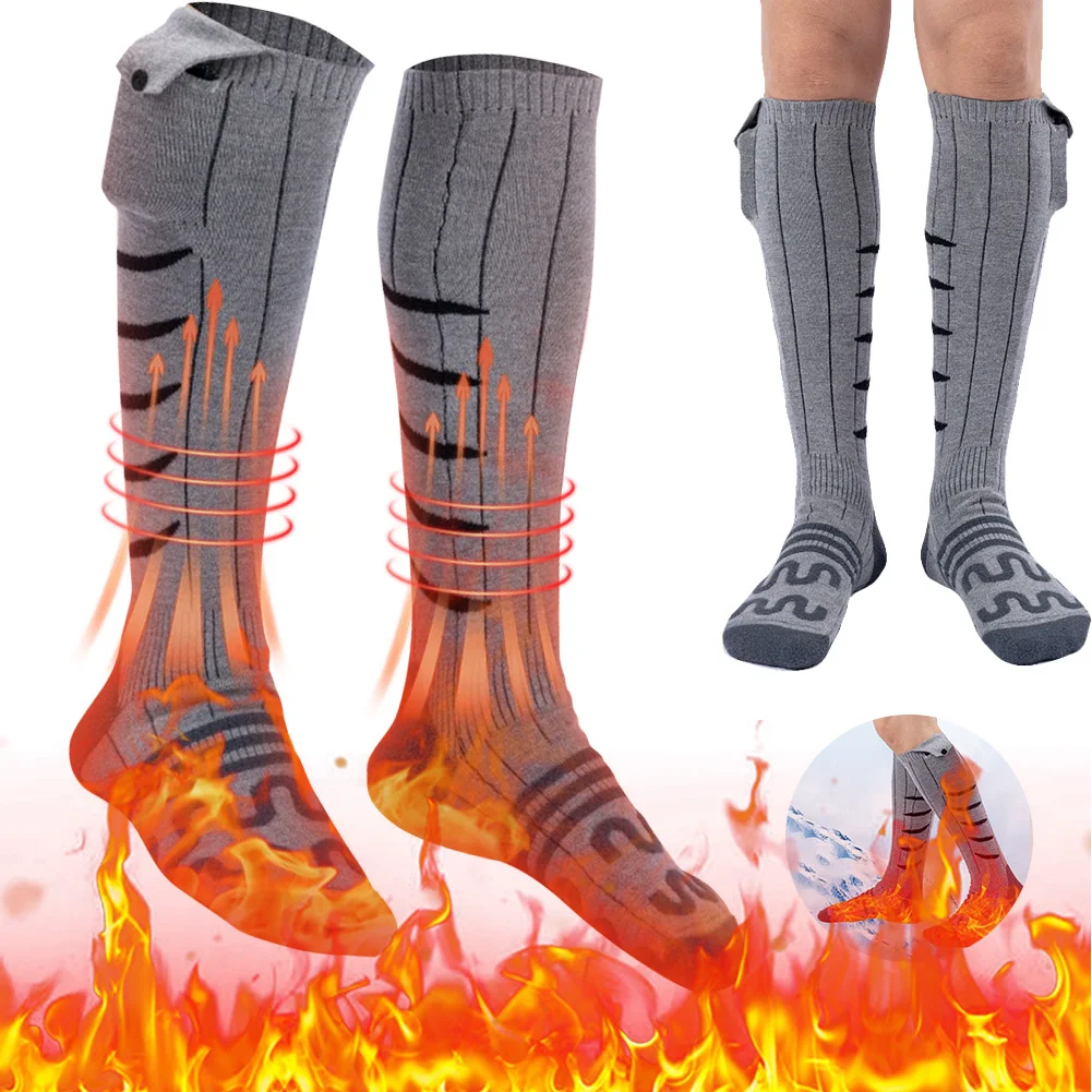 Chaussettes chauffantes électriques 5V résistantes au froid, en coton modal 3s, chauffage rapide, lavables pour le ski en plein air et la randonnée (batterie non incluse)