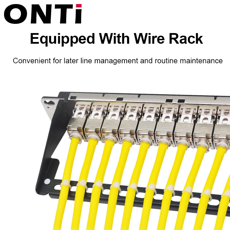 1U 19 "بوصة RJ45 محمية وحدة 24 ميناء لوحة التوصيلات Rackmount جدار جبل CAT5E ، CAT6 ، CAT6A ، CAT7 ، CAT8 STP كيستون جاك