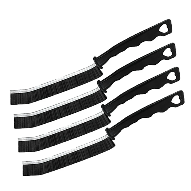 

4Pcs Hard Bristle Crevice Cleaning Brush Prime Premium Grade Crevice Cleaning Brush Black