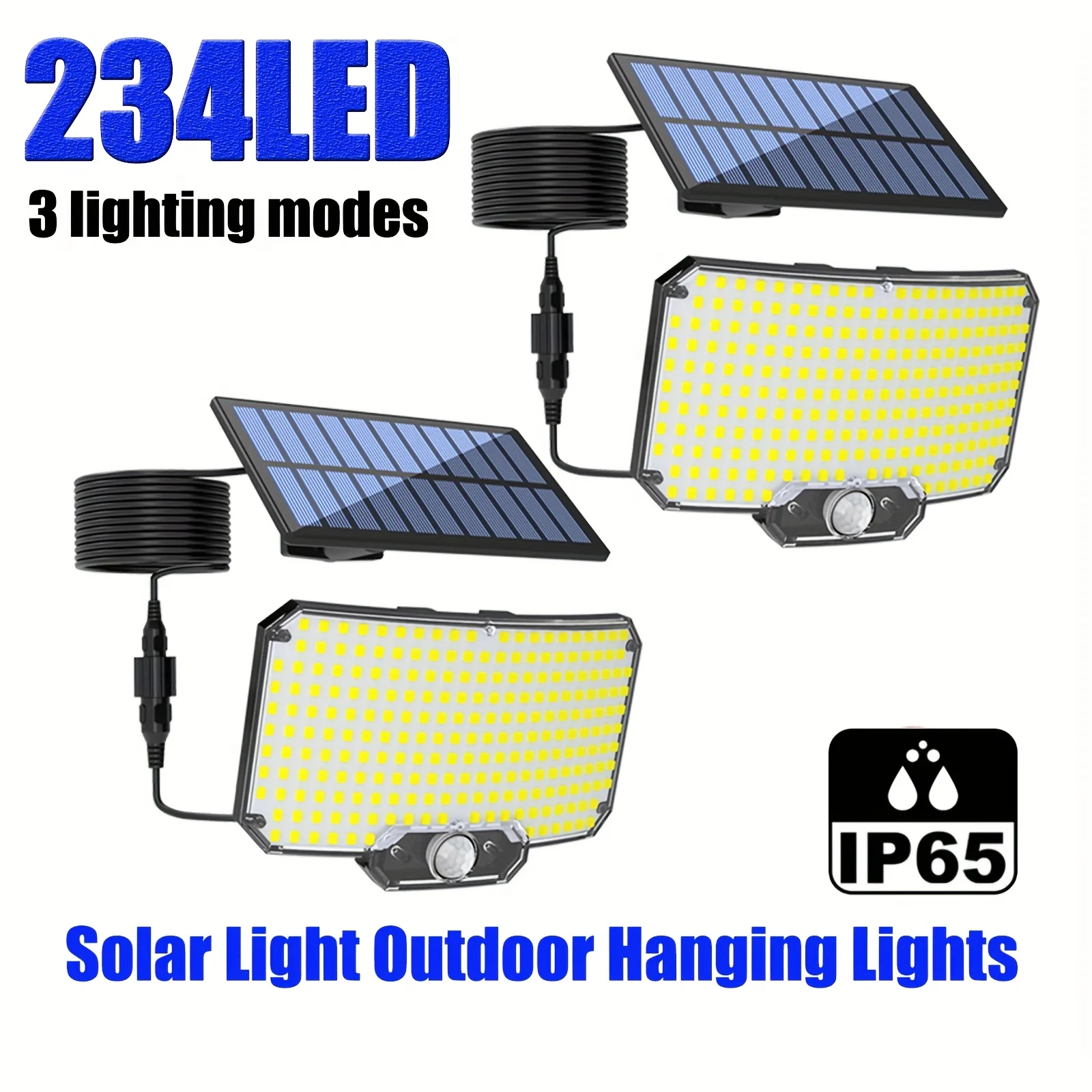 Solar Lights Outdoor 100/234LED 3 Modes Motion Sensor Flood Lights with Remote IP65 Waterproof Security Solar Lights for Outside