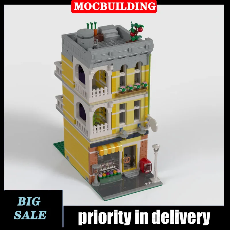 MOCC City Building Bakery Shop Model Assembly Building Blocks Baking House Children's Toys Birthday Gift Collection