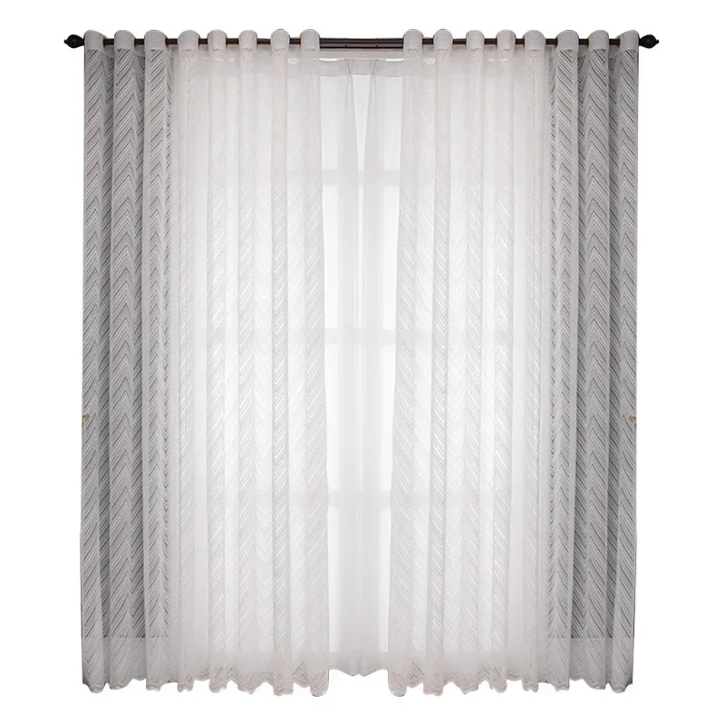 ستائر شاشة نافذة نهائية بيضاء متعددة الاستخدامات لغرفة المعيشة وغرفة النوم وشرفة حديثة وبسيطة من التول الشفاف