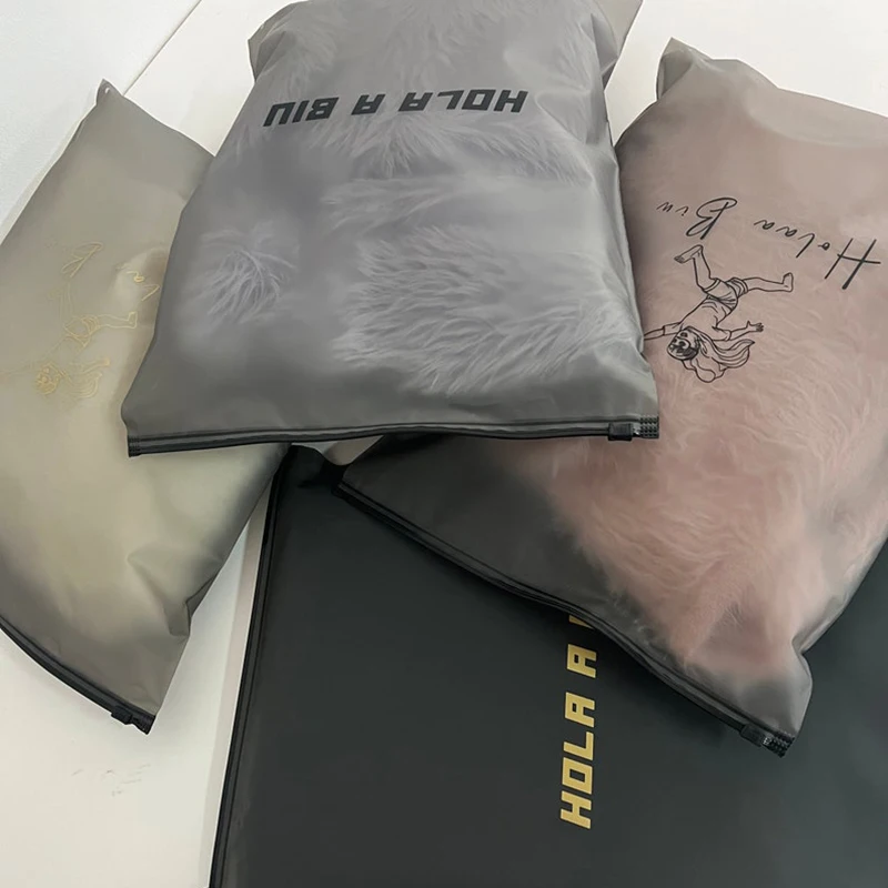 Bolsas de plástico personalizadas para camisas, ropa esmerilada, biodegradable, con cierre de cremallera, embalaje y impresión de bolsas de plástico con logotipo