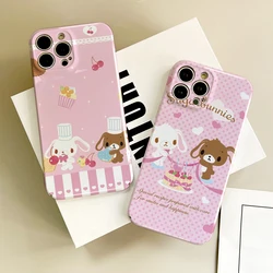 S-SUGARBUNNIES Phone Case For IPhone 16 15 14 13 12 11 Plus Pro Max Mini Glossy HD Hard Cover Film Shell